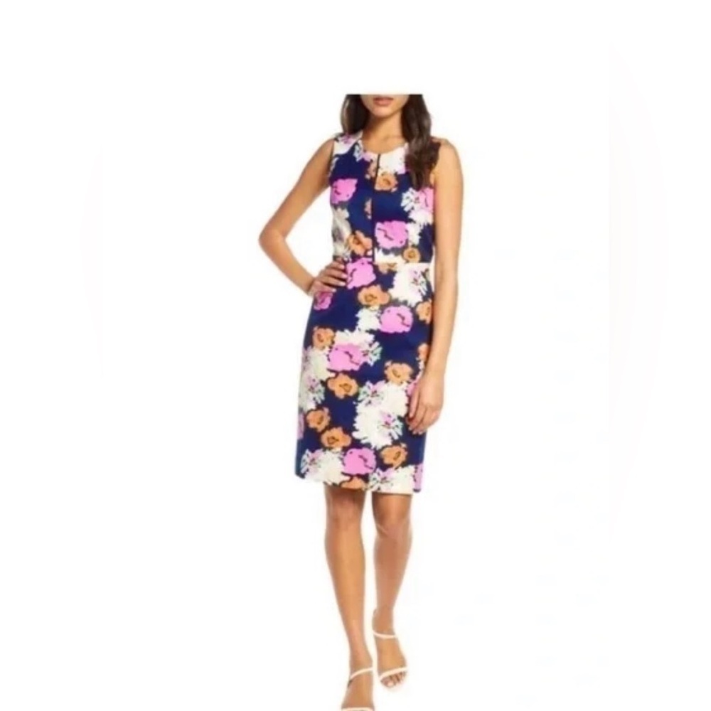 J.Crew | Portfolio Petunia Print Elanore Floral Navy Shift Dress